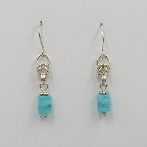 Click to view detail for DKC-2011 Earrings Aquamarine and Sterling Silver 1.75L  $48